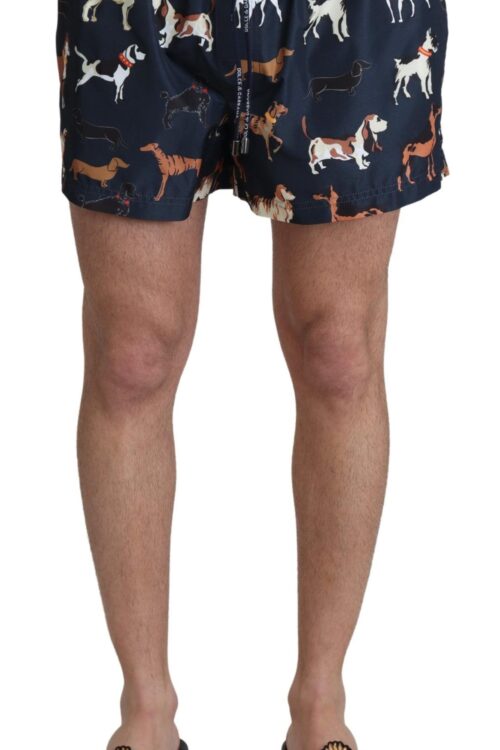 Dolce & Gabbana Elegant Navy Blue Swimming Trunks