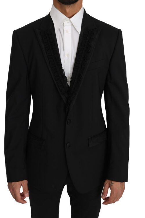 Dolce & Gabbana Elegant Black Slim Fit Martini Blazer Jacket