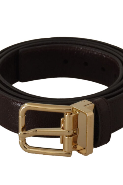 Dolce & Gabbana Elegant Leather Belt with Metal Buckle