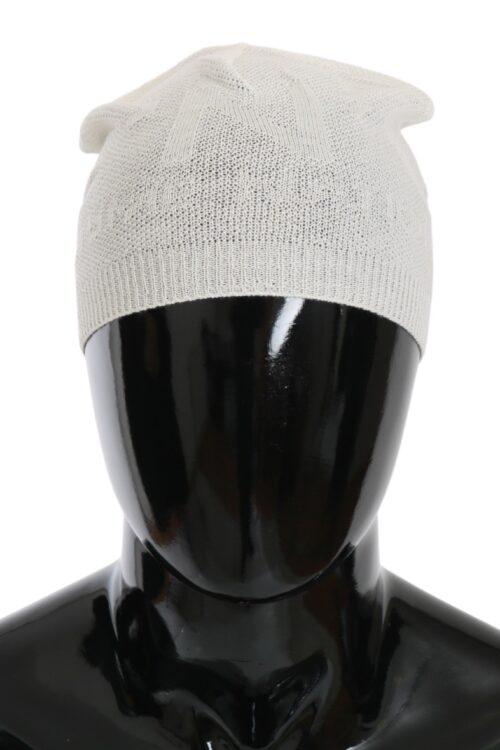 Costume National Elegant White Wool Blend Beanie Hat