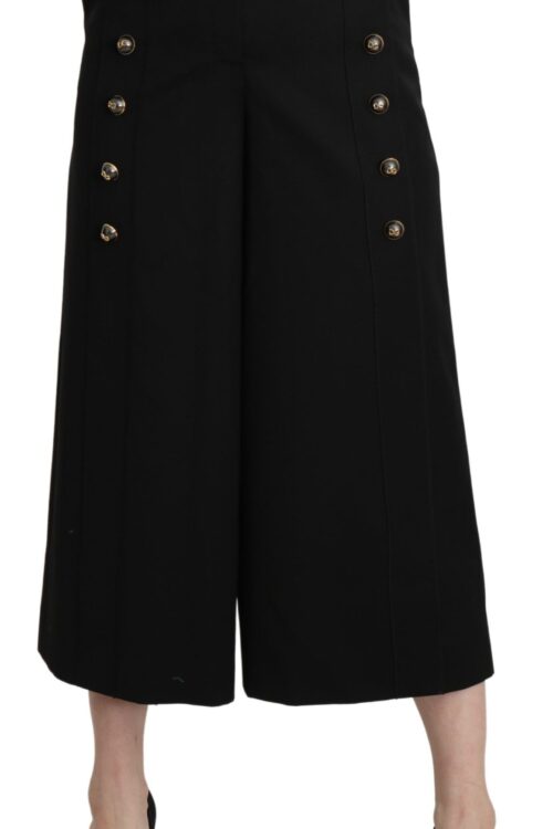 Dolce & Gabbana Elegant High Waist Wide Leg Virgin Wool Trousers