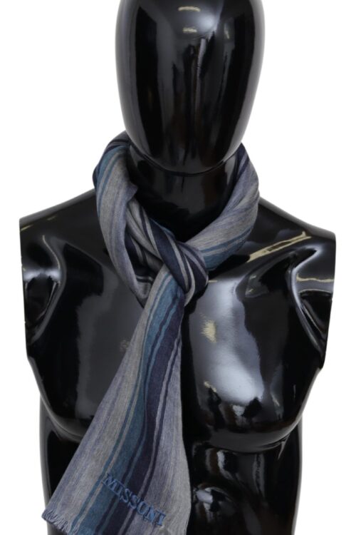 Missoni Elegant Multicolor Wool Scarf with Logo Embroidery