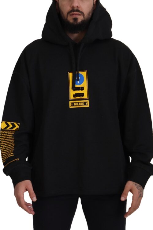 Dolce & Gabbana Elegant Black Cotton Hooded Sweater