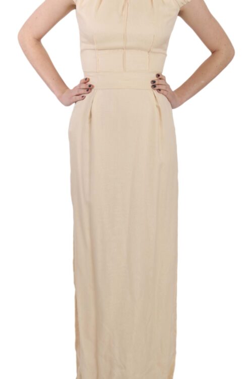 Dolce & Gabbana Silk Column Garterized Sleeve Gown