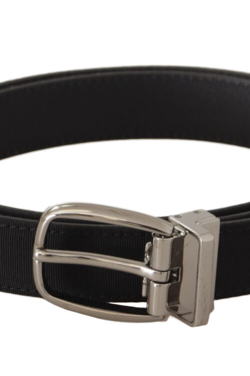 Dolce & Gabbana Elegant Black Canvas & Leather Belt
