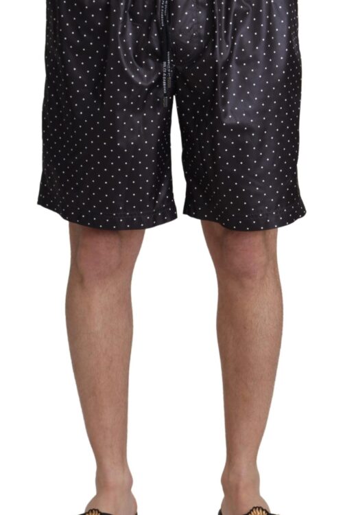 Dolce & Gabbana Chic Black Polka Dot Men’s Swim Trunks