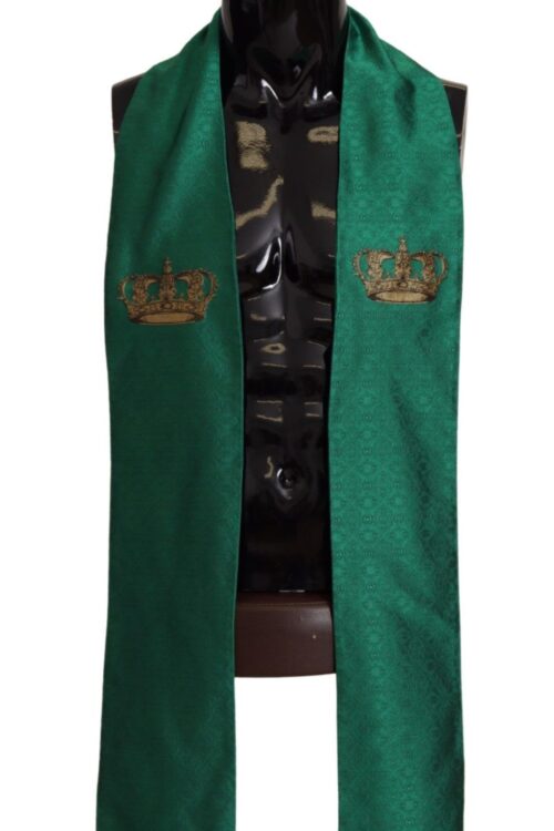Dolce & Gabbana Elegant Green Silk Blend Men’s Scarf