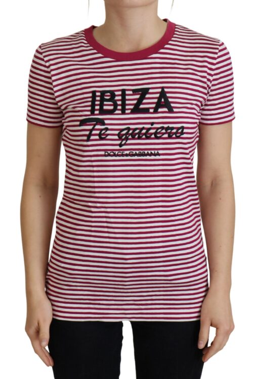 Dolce & Gabbana Exclusive Striped Ibiza Crew Neck Tee