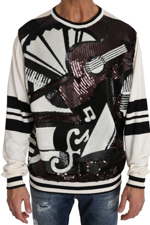 Dolce & Gabbana New York Jazz Sequined Silk Sweater