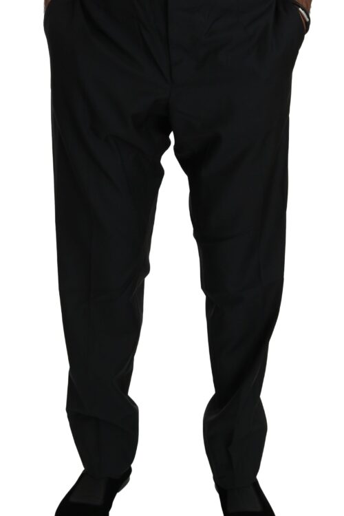 Dolce & Gabbana Elegant Black Virgin Wool Dress Pants