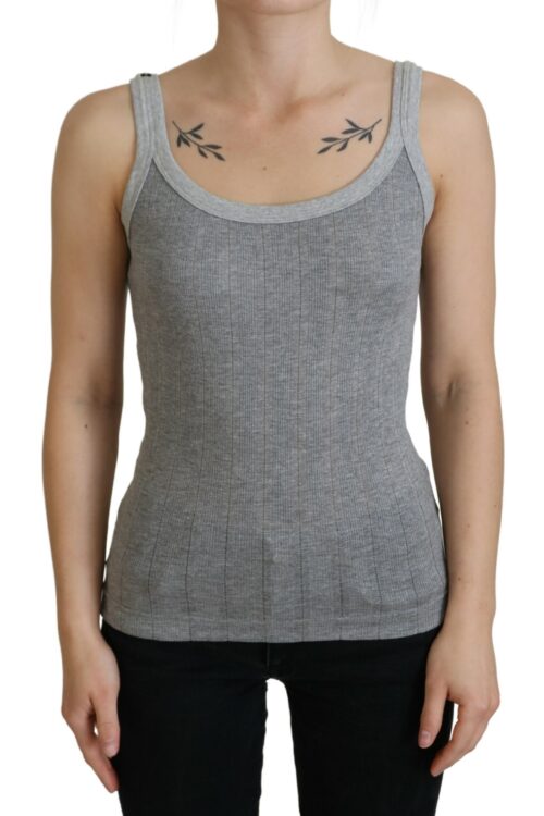 Dolce & Gabbana Chic Gray Sleeveless Modal-Cotton Top