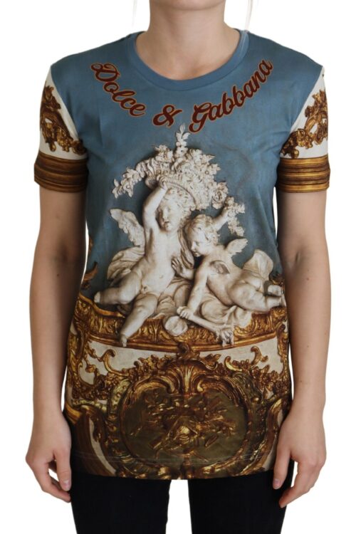 Dolce & Gabbana Chic Angel Print Casual Cotton Tee