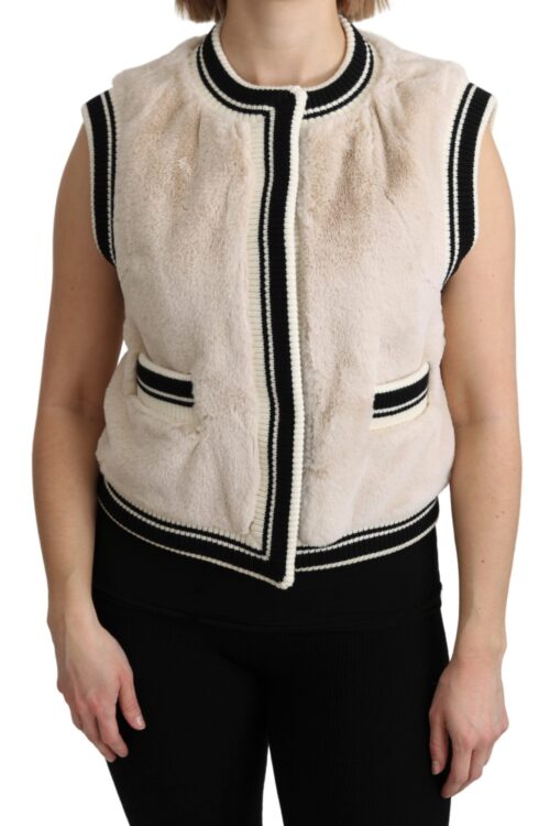 Dolce & Gabbana Elegant Sleeveless Faux Fur Vest
