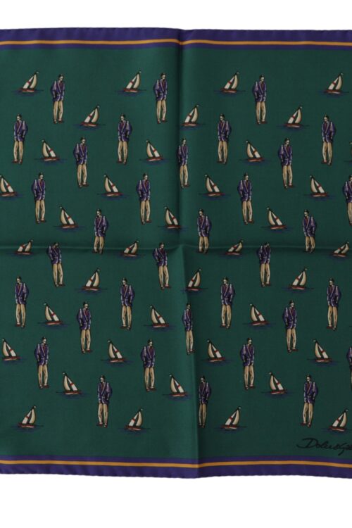 Dolce & Gabbana Elegant Green Silk Men’s Square Scarf