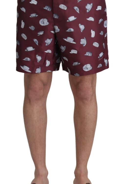 Dolce & Gabbana Elegant Maroon Swim Trunks