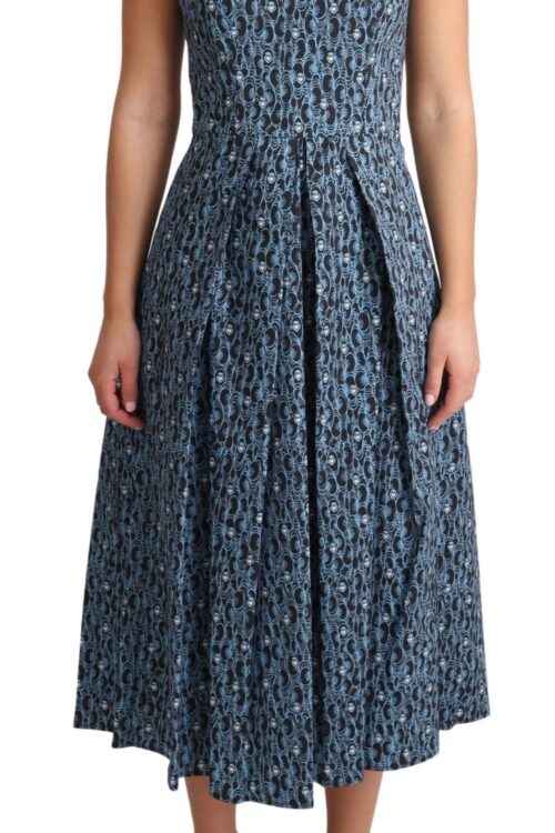 Dolce & Gabbana Elegant Sleeveless A-line Blue Heart Dress