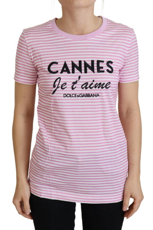 Dolce & Gabbana Exclusive Striped Love Affair Cotton Tee