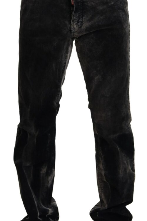 Dsquared² Gray Cotton Corduroy Straight Fit Men Denim Jeans