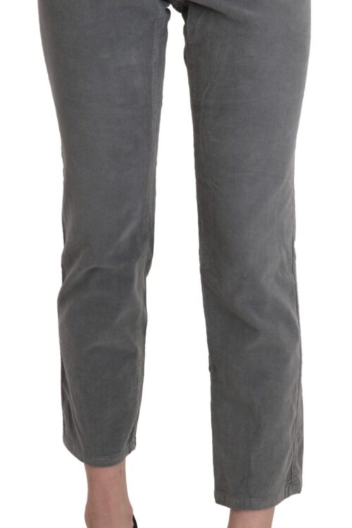 Ermanno Scervino Chic Gray Mid Waist Cropped Trousers