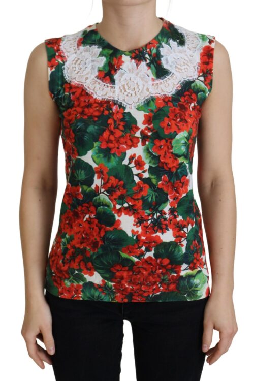 Dolce & Gabbana Chic Floral Print Tank Top Vest