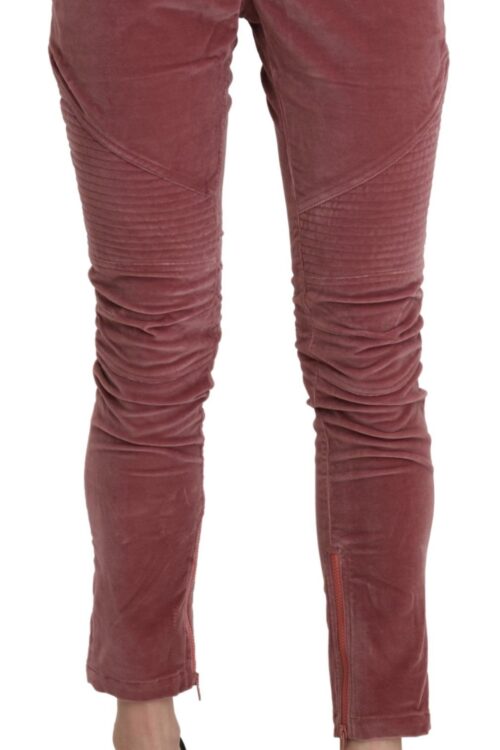 Ermanno Scervino Chic Red Mid Waist Skinny Trousers