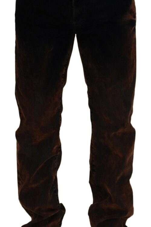 Dsquared² Brown Washed Cotton Straight Fit Casual Denim Jeans