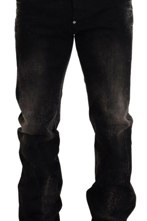 Dsquared² Black Washed Cotton Straight Fit Casual Denim Jeans