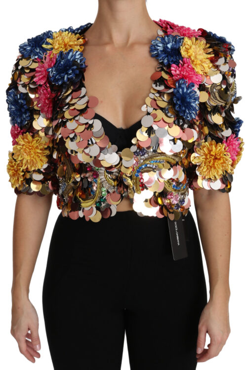 Dolce & Gabbana Enchanted Sicily Crystal-Embellished Short Jacket
