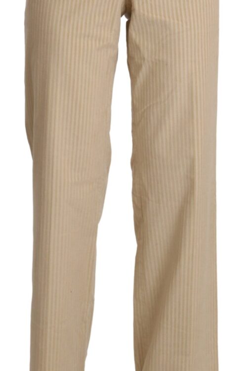 Ermanno Scervino Chic Beige High-Waist Wide Leg Pants