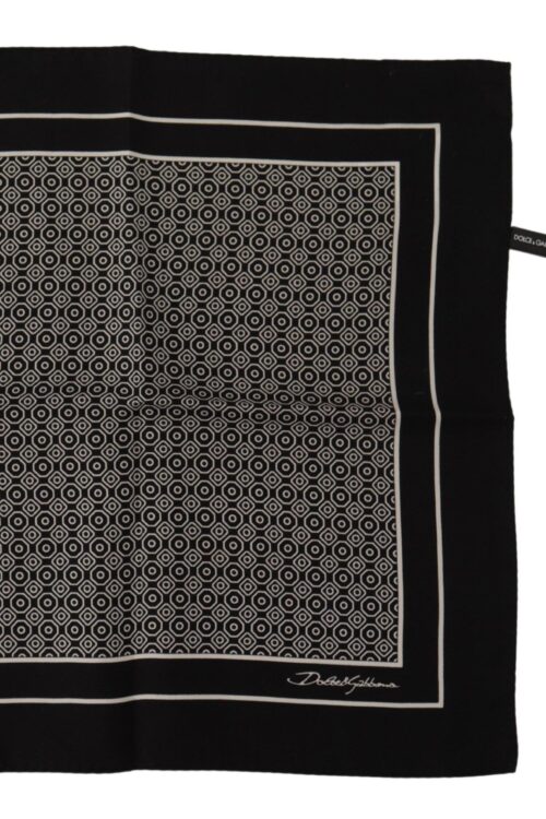 Dolce & Gabbana Elegant Black Silk Geometric Scarf for Men