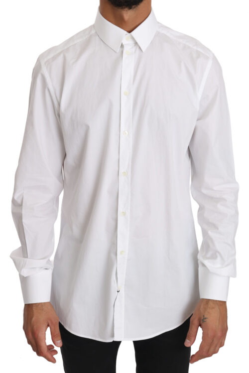 Dolce & Gabbana Elegant Slim Fit Dress Shirt in Pure White