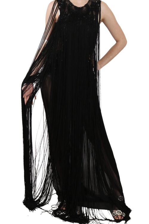 John Richmond Sheer Sequined Maxi Elegance Dress