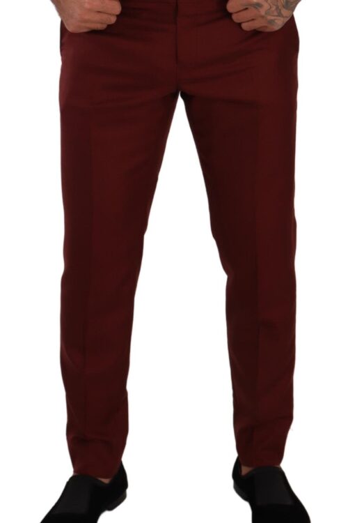 Dolce & Gabbana Elegant Cashmere-Silk Red Dress Pants