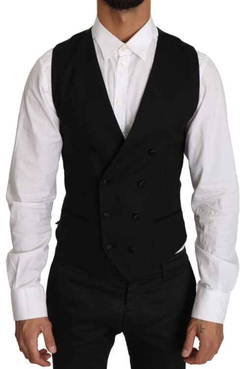 Dolce & Gabbana Sleek Double Breasted Slim Fit Wool Vest