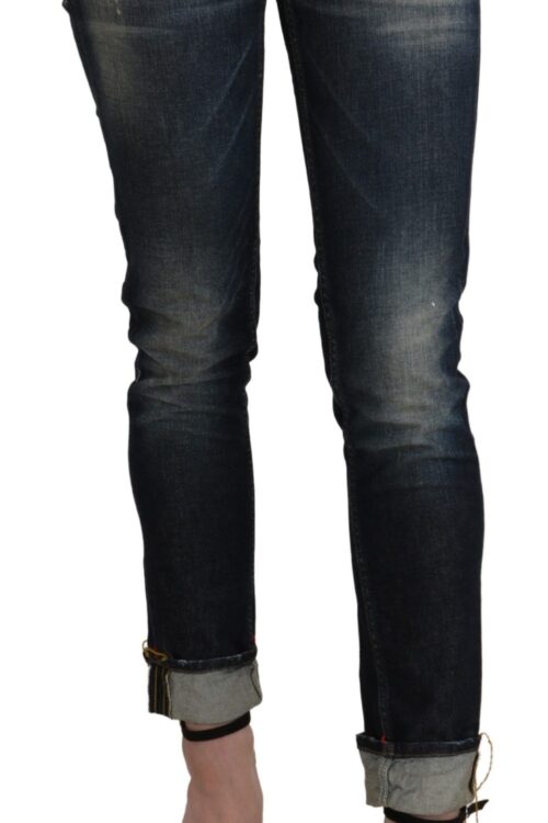 Acht Chic Dark Blue Skinny Cropped Jeans