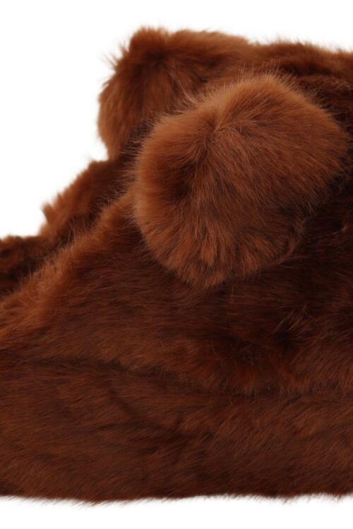 Dolce & Gabbana Teddy Bear Embellished Brown Loafers