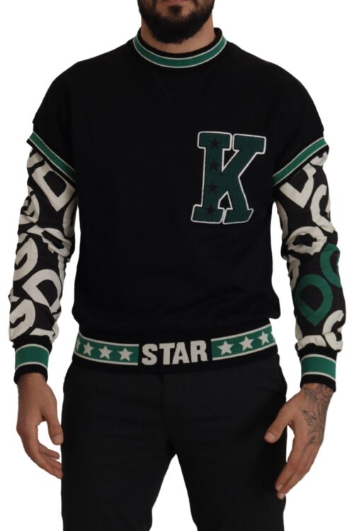 Dolce & Gabbana Regal Crewneck Pullover Sweater – Black & Green