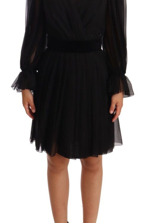 Dolce & Gabbana Elegant V-Neck Silk Blend Mini Dress