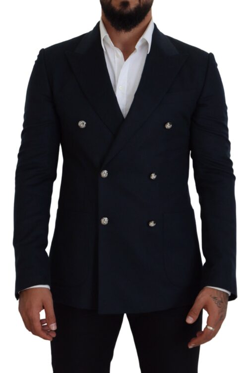 Dolce & Gabbana Elegant Cashmere-Silk Blend Blue Blazer