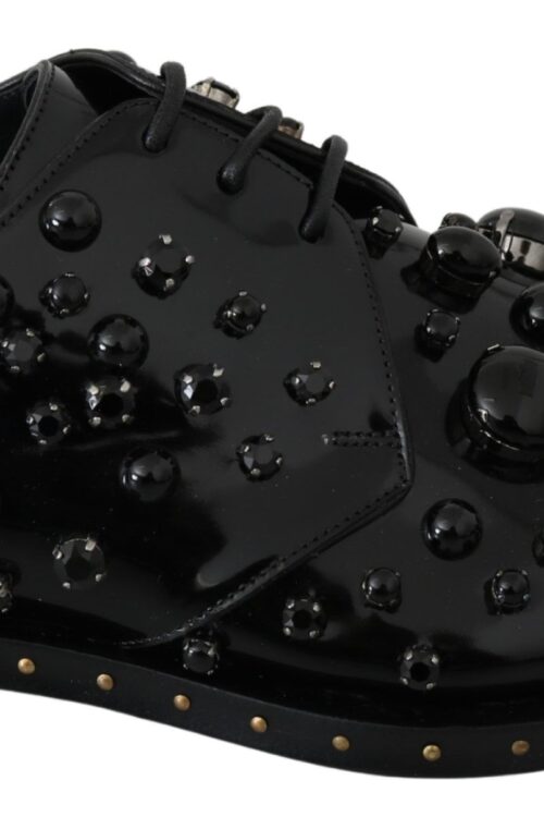 Dolce & Gabbana Elegant Black Dress Shoes with Crystals