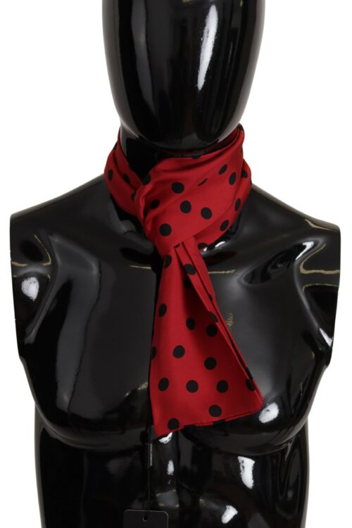 Dolce & Gabbana Elegant Silk Men’s Scarf in Black & Red