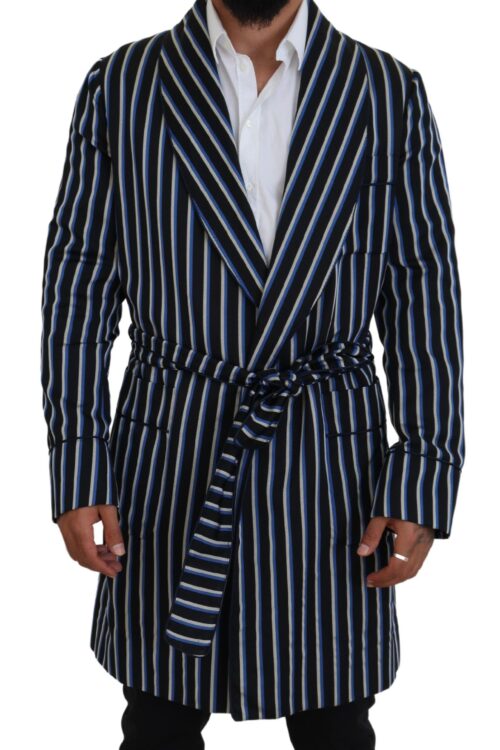 Dolce & Gabbana Elegant Striped Silk Blend Robe