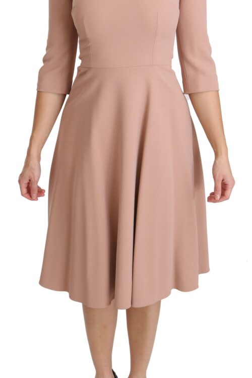 Dolce & Gabbana Elegant Light Pink A-Line Knee Length Dress