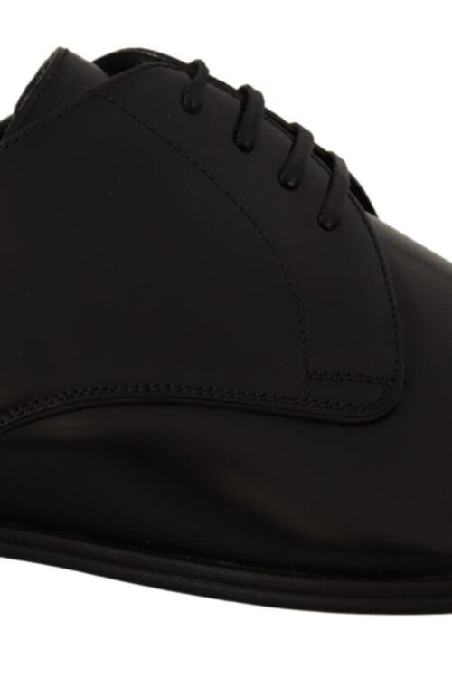 Dolce & Gabbana Elegant Black Leather Derby Shoes