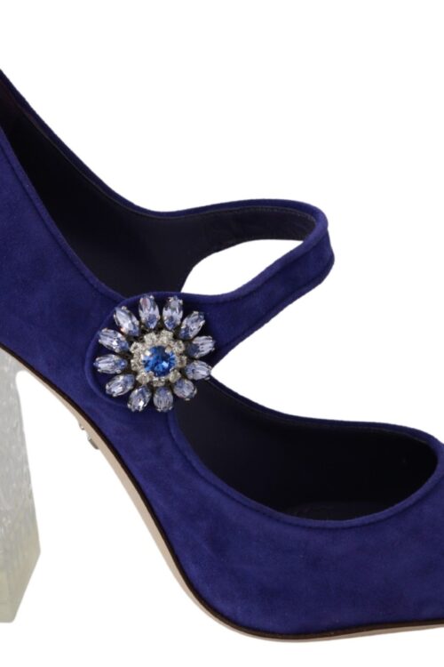 Dolce & Gabbana Elegant Purple Suede Mary Janes Pumps