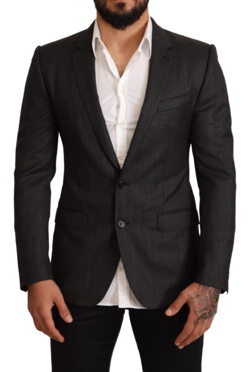 Dolce & Gabbana Elegant Gray Check Martini Blazer