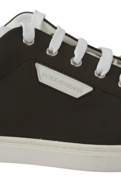 Dolce & Gabbana Sleek White Leather Low Top Sneakers