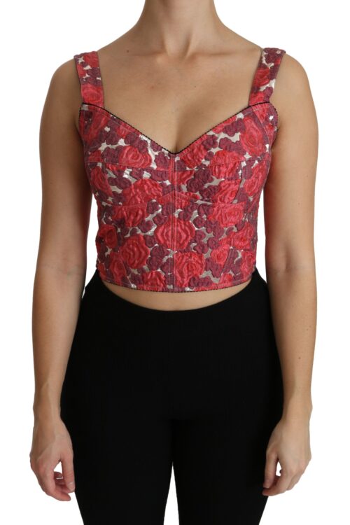Dolce & Gabbana Elegant Floral Brocade Cropped Top