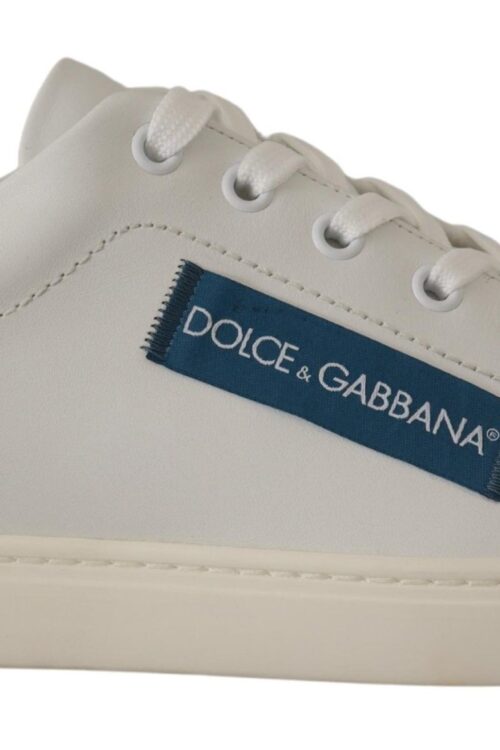 Dolce & Gabbana Chic White Leather Low-Top Sneakers