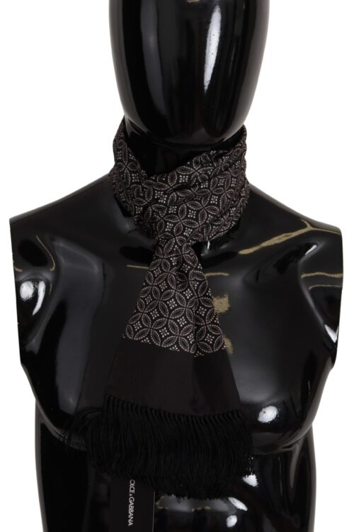 Dolce & Gabbana Elegant Silk Geometric Patterned Men’s Scarf